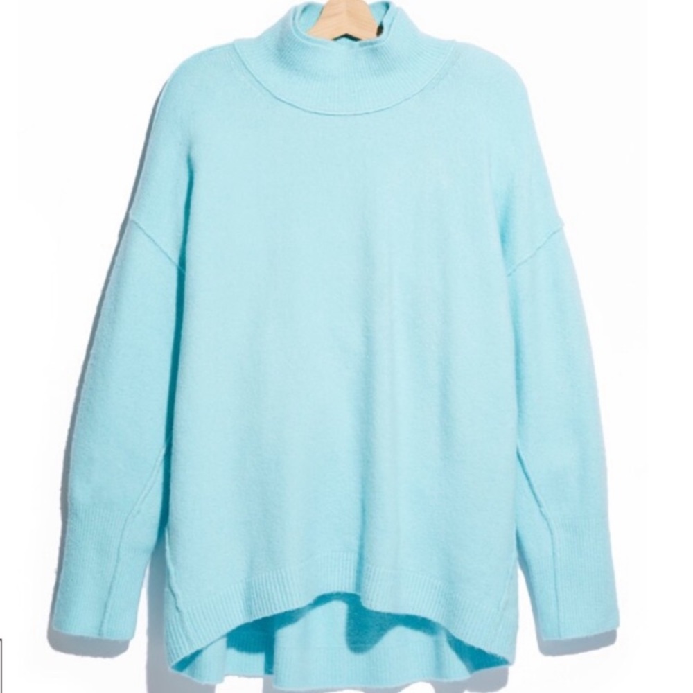 Women's Light Blue Turtleneck Sweater